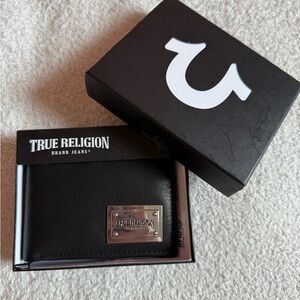 True Religion Black Leather Wallet